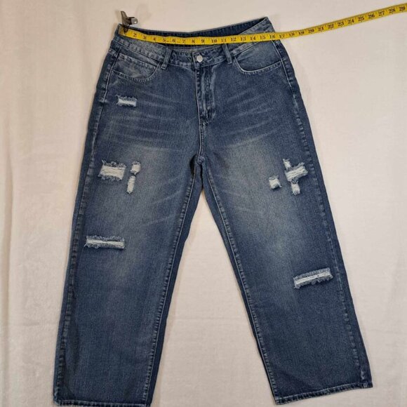 Jeans Women’s Just Fashion‎ Now Relaxed Fit Denim Jeans Distressed Size L - Picture 5 of 11